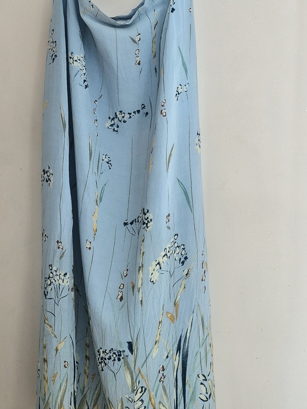 Vintage Simon Chang Sky Blue Floral Maxi Skirt